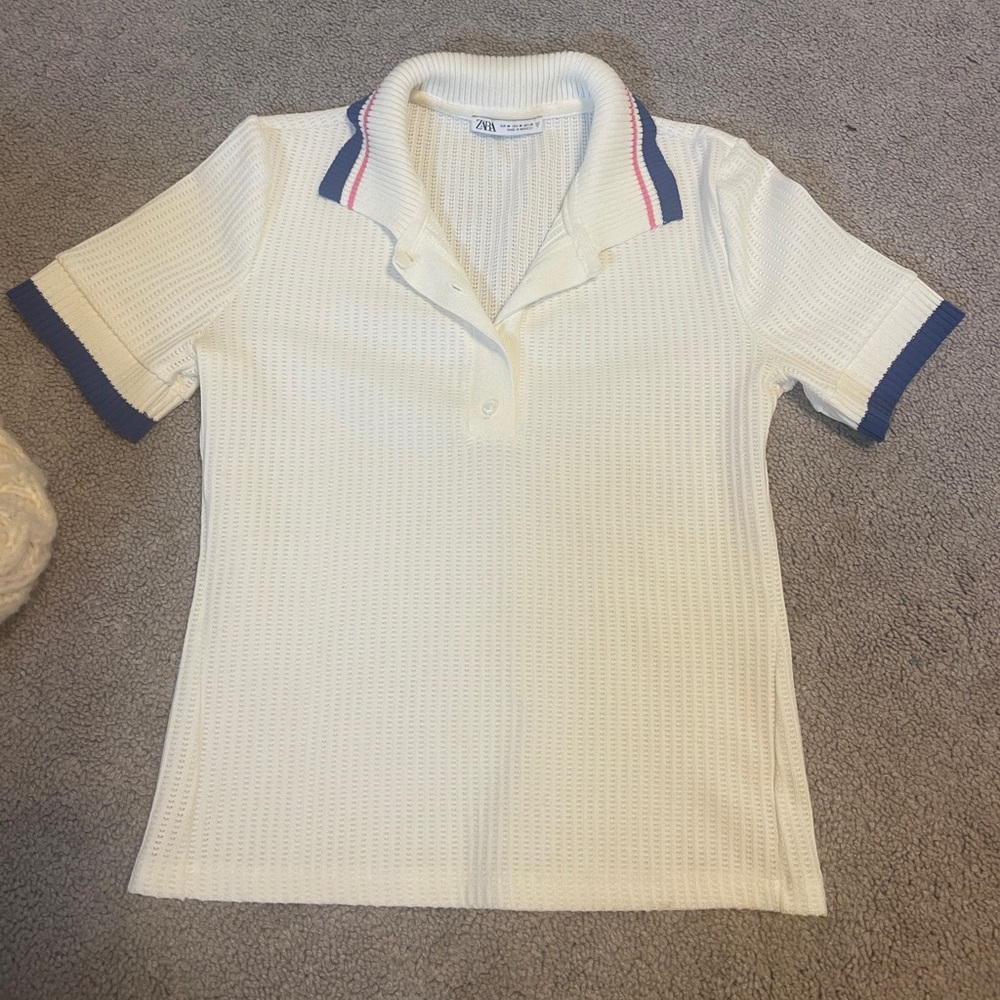 Zara cropped collared shirt